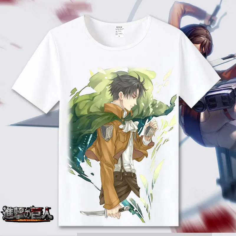 Attack on Titan Cosplay T Shirt Scout Regiment Summet T-Shirt Shingeki no Kyojin Recon Corps Top Tee Halloween Cosplay Costume