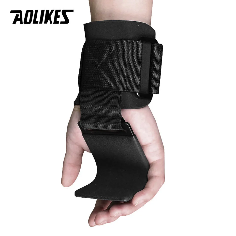  AOLIKES Weight Lifting-Hook Hand-Bar Wrist Straps Glove Weightlifting Strength Training Gym Fitness