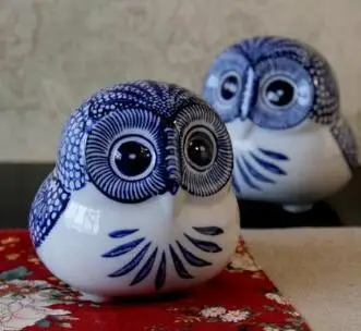 Bule And White Ceramic Owl Figurines Home Decor Ornament Bule And White Ceramic Owl Figurines Home Decor Ornament Crafts Room Decoration Porcelain Figurine In Miniatures From Garden On