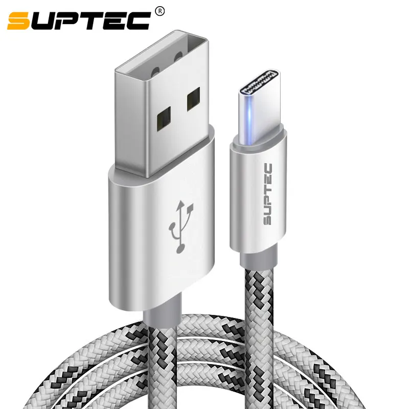 SUPTEC 2 м 3 м usb type-C кабель для samsung S9 S8 Note 9 2.4A зарядное устройство Быстрая зарядка type-C кабель для huawei Xiaomi Oneplus 5 6 6t