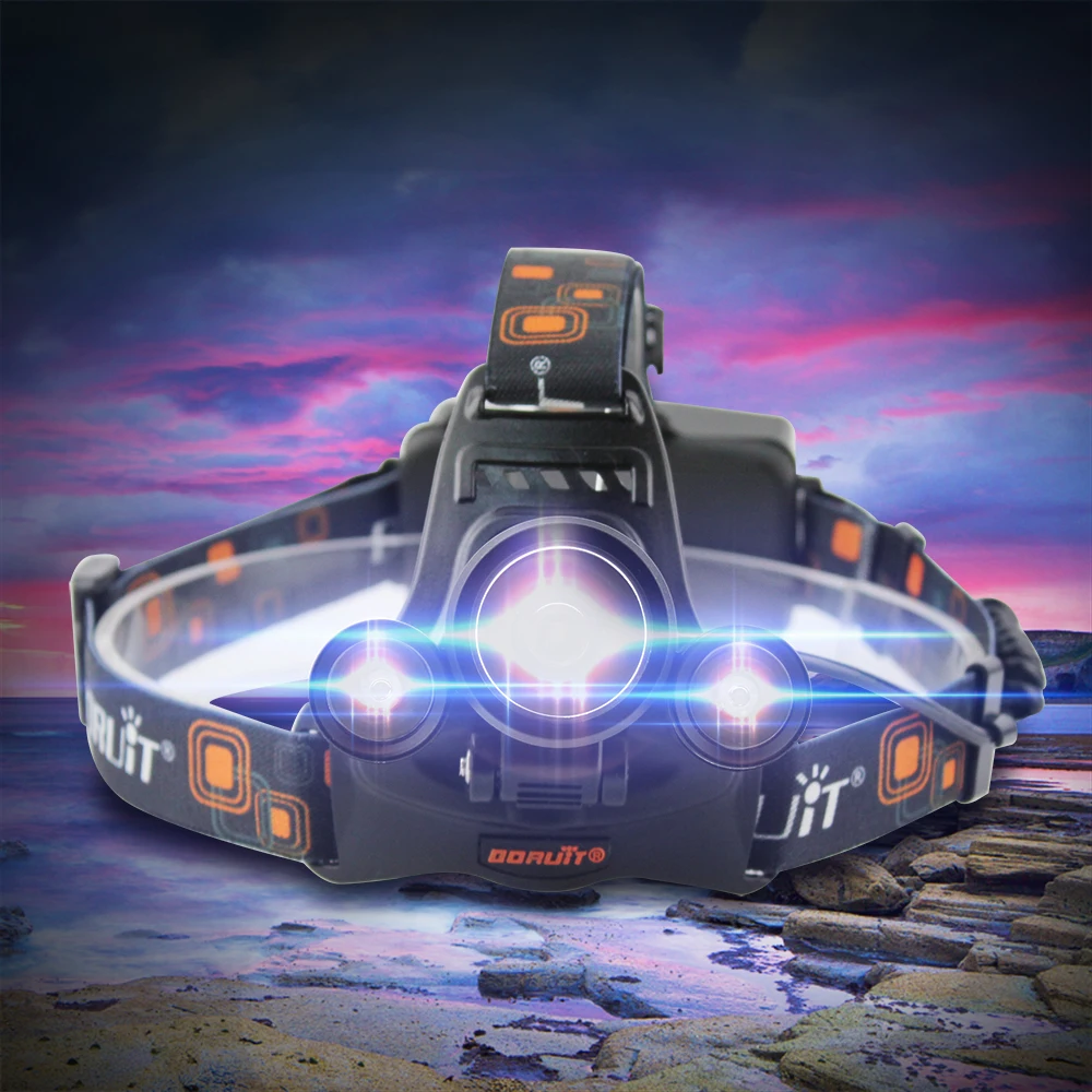 BORUiT XML L2 LED Headlamp Flashlight 4 Modes Lantern Rechargeable Headlight Portable Camping Hunting Head Torch Light 18650  (1)