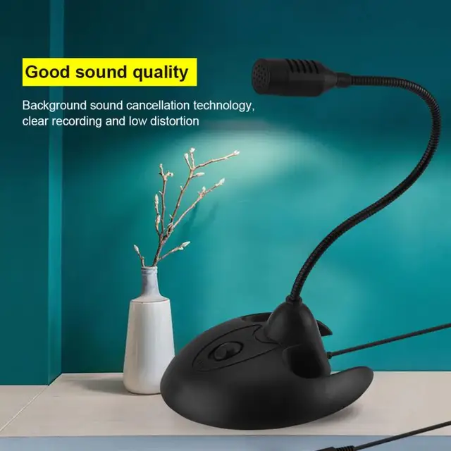 Desktop Wired Microphone Adjustable Gooseneck Computer Desk Stand Meeting Mic Recording Voice chat Player PC Laptop Universal