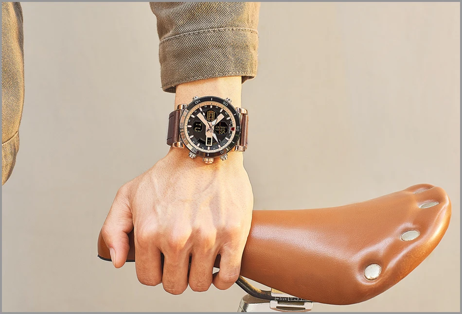 Бренд NAVIFORCE мужские часы Аналоговые кварцевые наручные часы водонепроницаемые мужские часы Отображение даты Relojes Para Hombre часы с двумя дисплеями