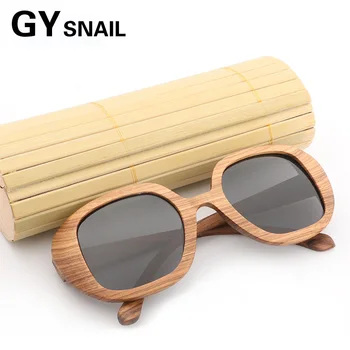 

GYsnail Vintage Bamboo Wooden Sunglasses women Polarized Handmade Mirror Coating Eyewear wood sun glasses for men male Wood Box
