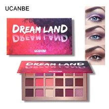 Ucanbe бренд профессиональный макияж для глаз 18 цветов матовые тени для век Палитра мерцающие тени для век Пудра шелковистая текстура Dream Land блеск