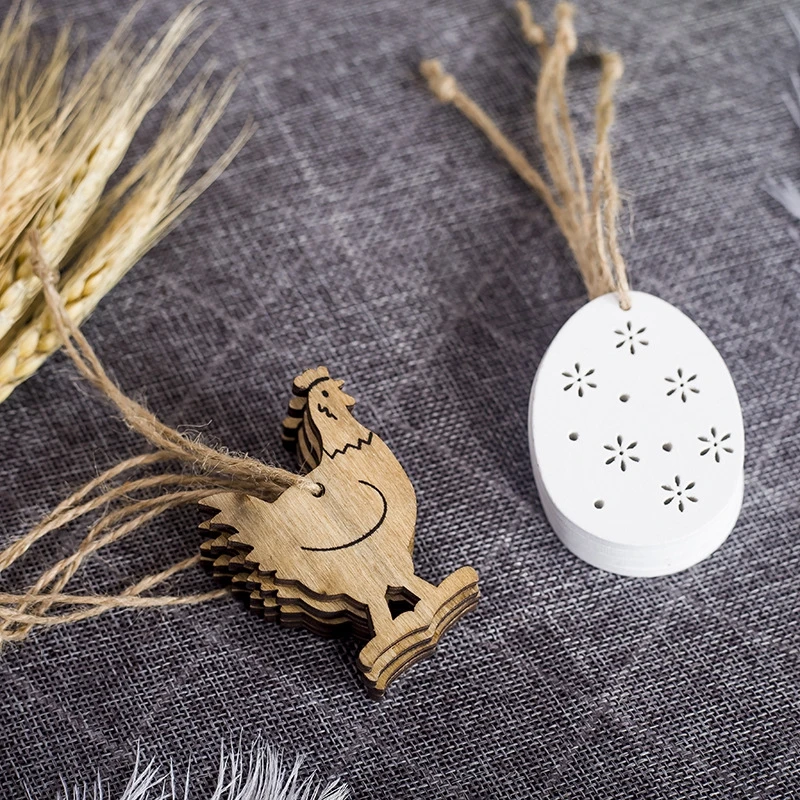 8 шт пасхальное яйцо кролика деревянные вырезы деревянные поделки бирки декоративные подвески пасхальные украшения для дома