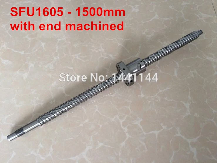 

1pc SFU1605 Ball Screw 1500mm BK12/BF12 end machined + 1pc 1605 BallScrew Nut for CNC Router