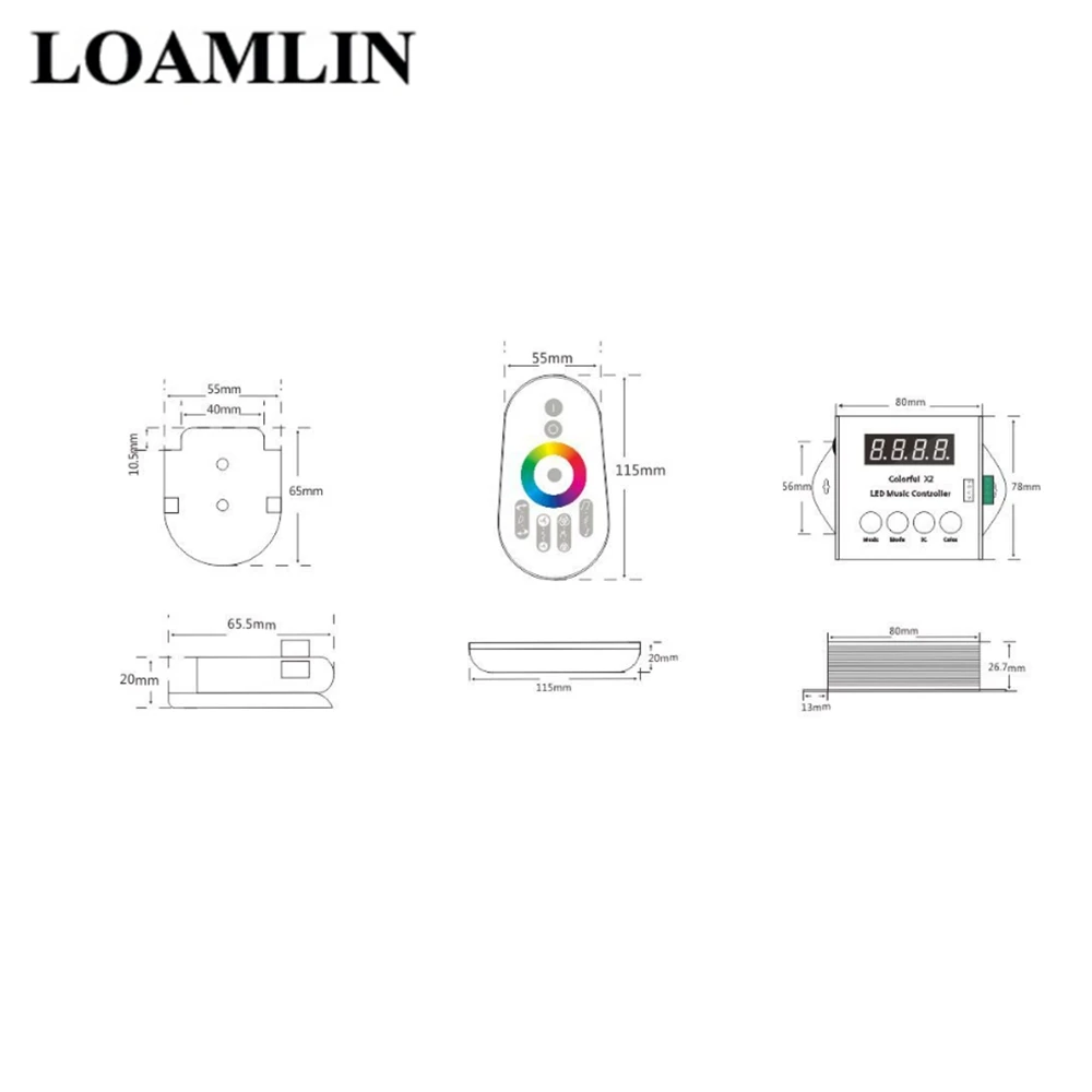 Цветной СВЕТОДИОДНЫЙ музыкальный контроллер X2 Φ RF Touch Remote WS2812B WS2811/WS2813/USC1903