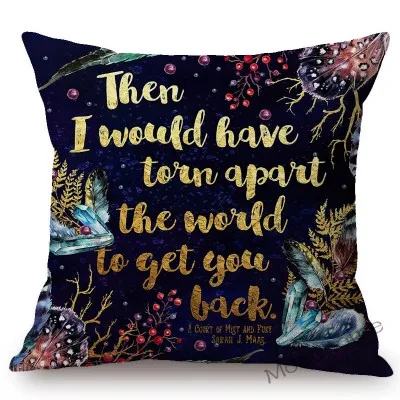 T238-16 Bookish Readig Book Classic Novels Art Quotes Letter Print Library литературный чехол на диванную подушку из хлопка и льна - Цвет: T238-16