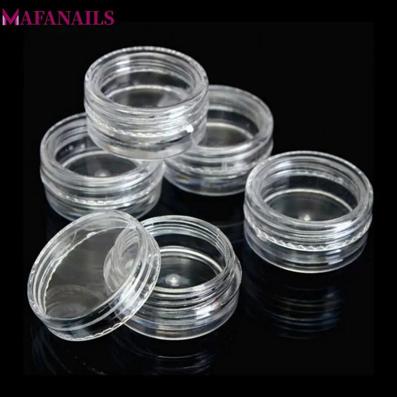 

100PCS 5g Cosmetics Jar Eyeshadow Container Face Cream Glitter Pot Case Empty Bottles Portable Plastic Nail Pots Makeup Tool DBO