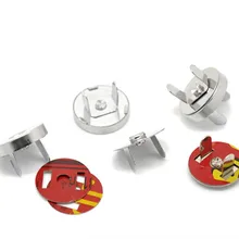100 Sets Wholesale Round Magnetic Purse Snap Clasps Closure Fermoir Silver Tone DIY Purse Handbag Making 18mm