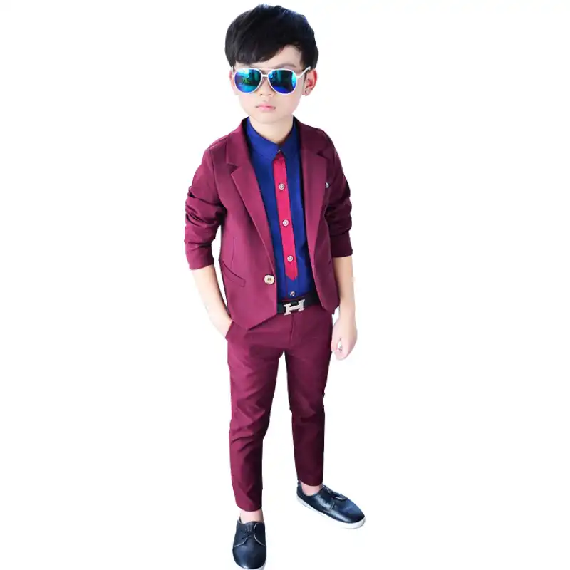 Kinder Anzuge Jungen Blazer Hosen 2 Stuck Kostum Fur Jungen Festliche Rot Blau Kinder Hochzeit Anzug Fur Jungen 2019 Paryt Kleidung Anzuge Aliexpress