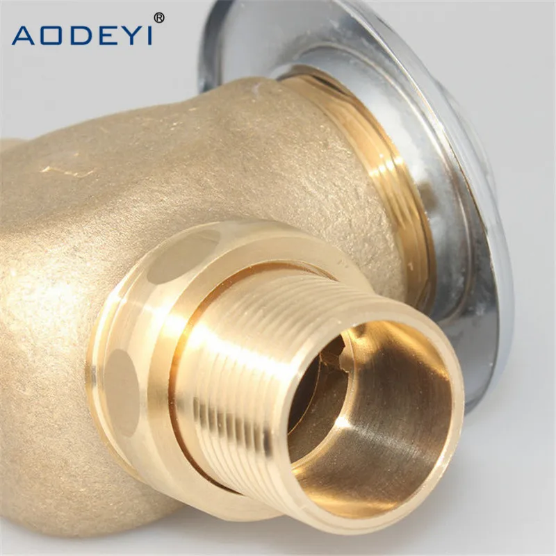 AODEYI Toilet Flush Valve Manual Bathroom Stool Brass Valve Self-Closing Flush Time-Extended Press Type In Wall Delay Urinal