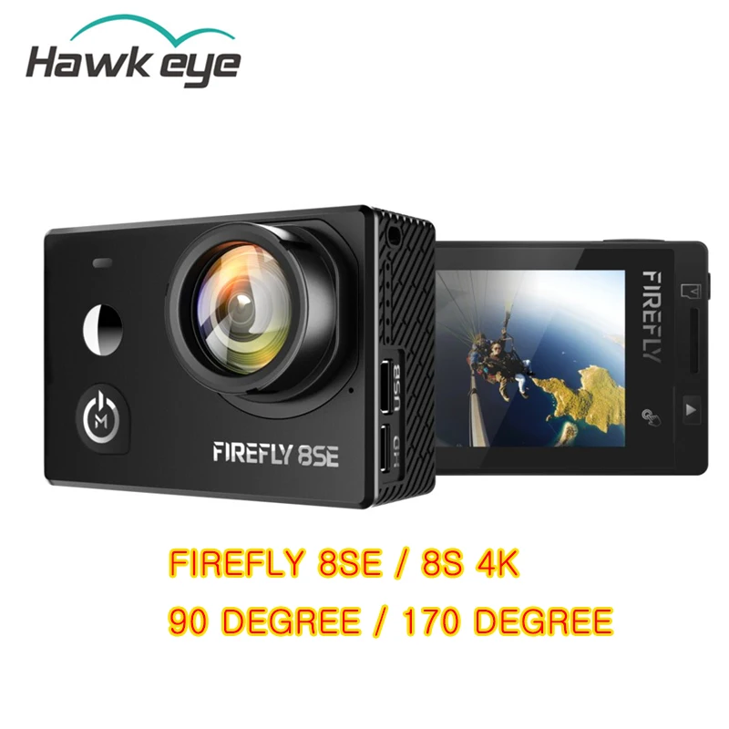 Экшн камера Hawkeye Firefly 8SE/8S 4K экран 90 градусов/170 градусов Wi Fi FPV Спортивная запись
