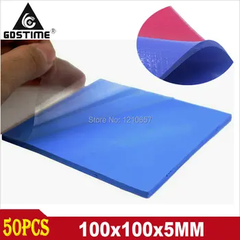 

50 PCS/LOT Gdstime Thermally Conductive Silicone 100x100mm x 5mm GPU CPU Heatsink Cooling Thermal Pad