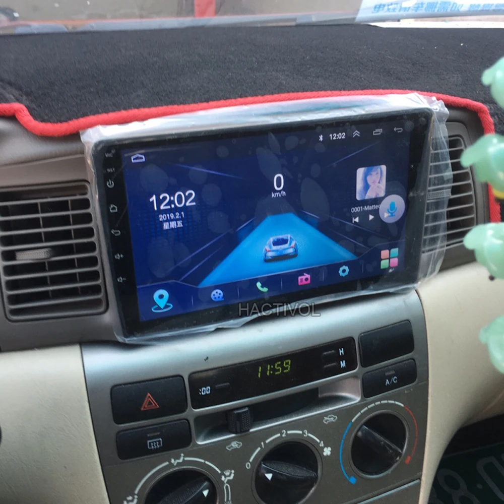 Excellent HANG XIAN 9" Car radio for Toyota Corolla E120 Corolla EX BYD F3 Quadcore Android 7.0.1 car dvd player gps with 1 G RAM,16G ROM 5