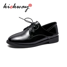 Обувь на плоской подошве для женщин; обувь на плоской подошве из натуральной кожи; женские лоферы на шнуровке; балетки; черные женские мокасины; большие размеры 34-40