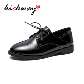 

Flats For Women Comrfort Genuine Leather Flat Shoes Woman Lace Up Loafers Ballet Shoes Black Female Moccasins Big Size 34-40