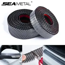 Car Door Protector Scratch Proof Threshold Guard Carbon Fiber Rubber Car Bumper Guard Rear Bumper Guard Scratch Protection Strip