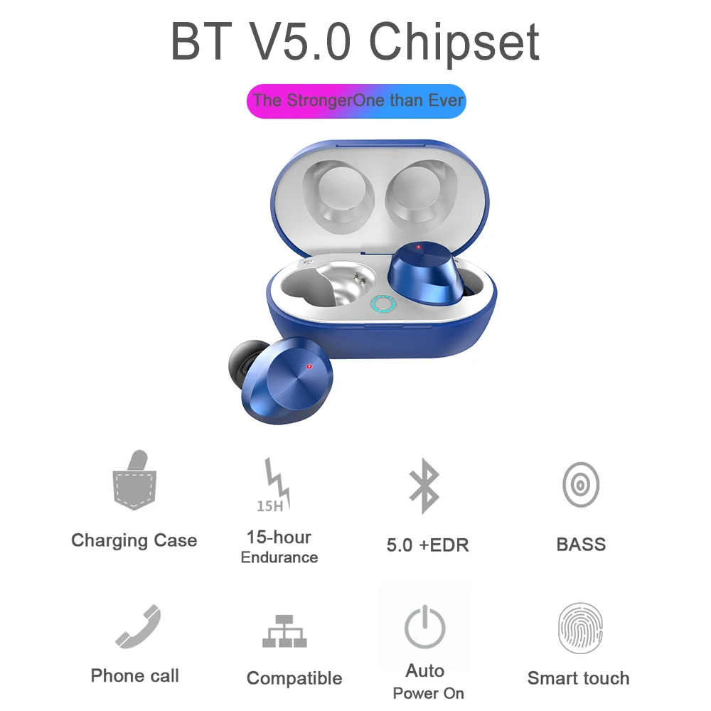 FDBRO TWS-9 V5.0 беспроводные Bluetooth наушники бас Bluetooth стерео 3D гарнитура с зарядным устройством невидимая гарнитура с микрофоном