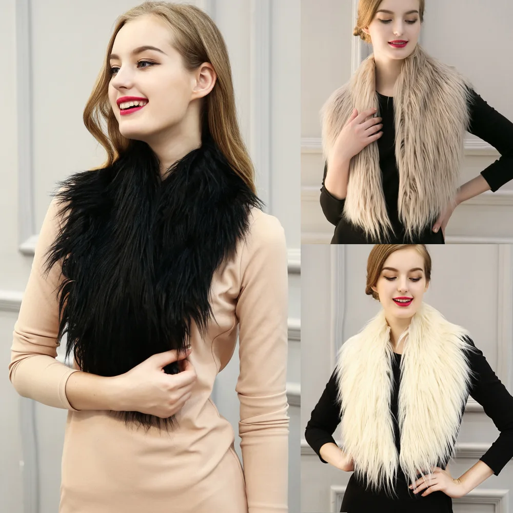 2018 high-end fashion faux collar fur fall winter heavy hair detachable collar
