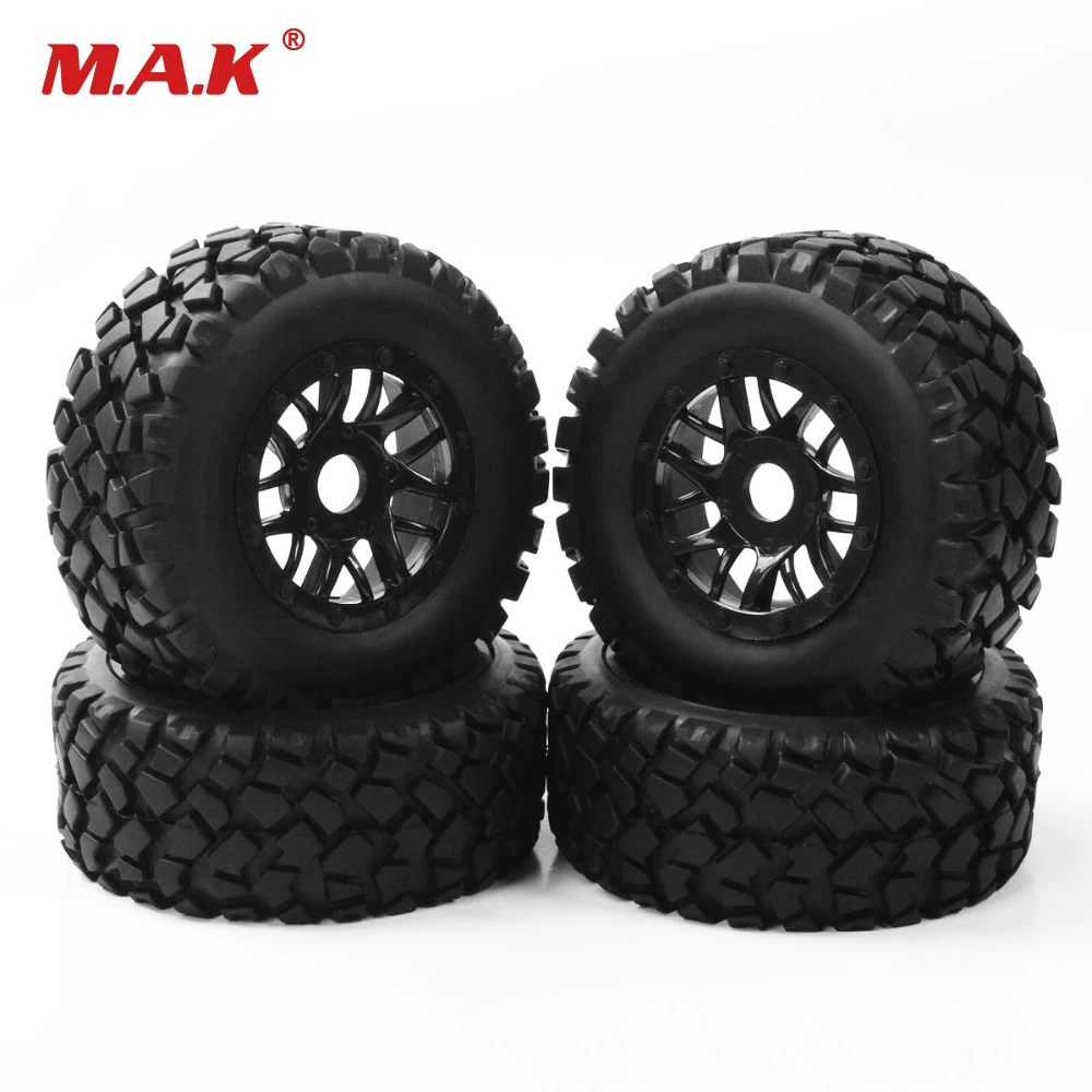 

4PCS/set RC accessory 1:10 short course truck tyre tire wheel rim TRAXXAS SLASH PP0339+PP1003K 17mm hex car model parts