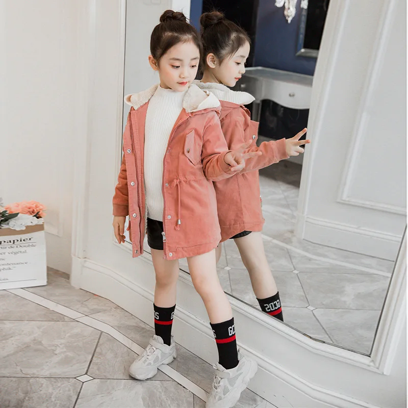 

3-12 years old girls winter coat children's down jacket hooded kids Outerwear thick warm parkas fashion girls winter clothing