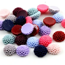 Новая мода 40 шт 12 мм Разноцветные мелалеука цветы стиль плоская задняя Смола Цветок Кабошоны Камея G7-12