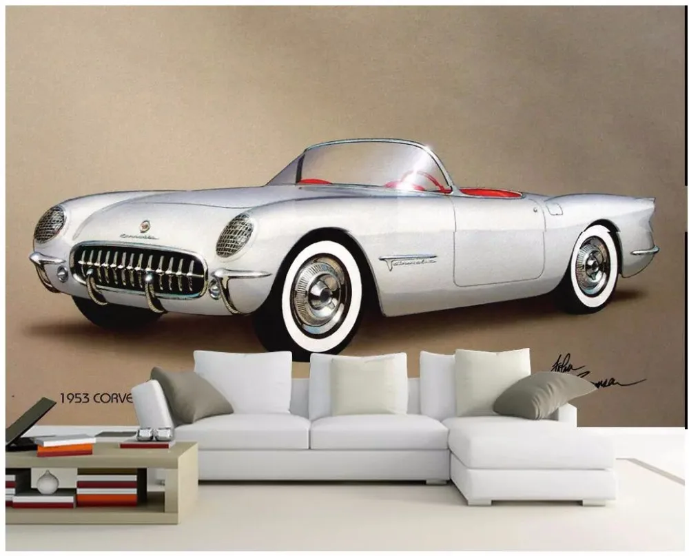 Custom photo 3d wall paper for living room American classic car Home