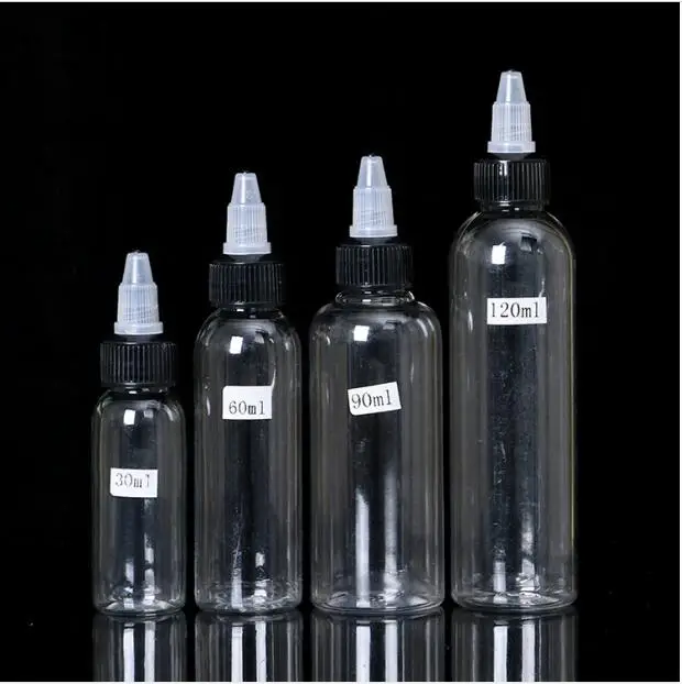 

10 pcs nouvelle 30 ml 1 OZ bouchon devissable vide en plastique Transparent encre de tatouage Pigment bouteille transparente fou