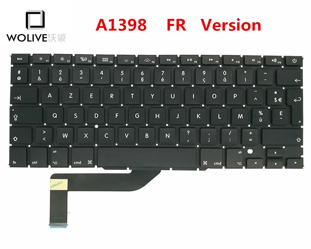 Genuine New FR Keyboard A1398 For font b Macbook b font Pro Retina 15 2012 2015
