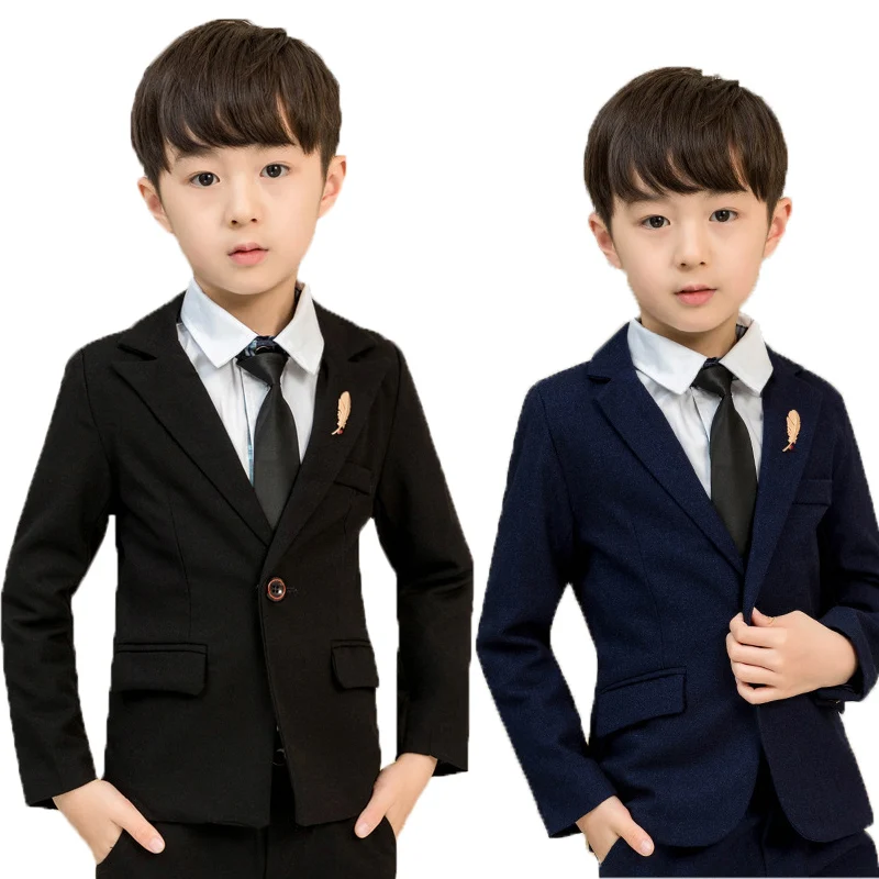 

Boys Blazer Suit Kids England Style Formal Jacket Pants Tie Blazer Suit Children Graduation 3Pcs Clothes Sets Boys Wedding Suit