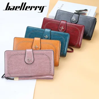 Women Wallets Name Engraving Hollow Out Long Wallet Fashion Top Quality PU Leather Card Holder Wallet For Women 6