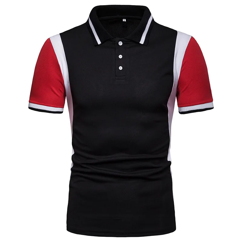 New Summer Polo Shirt Men Casual Patchwork Short Sleeve Polos Men Slim Fit Polo homme para hombre men polo shirt Casual