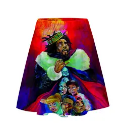 Певица J. Cole (код) альбом Новый 3D Короткая юбка для девочек повседневное летний тренд Модные женские Юбка крутая Летняя мода стиль