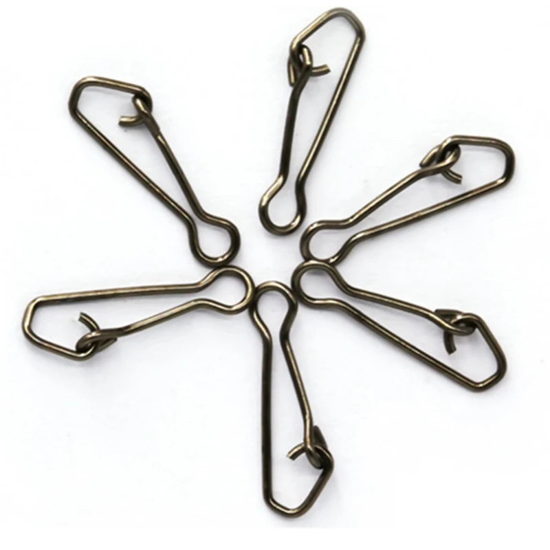 

50pcs Stainless Steel Fishing swivel Hooked Snaps Fishing Hook Line Connector Sea Ocean Swivel Rolling Snap Fishing Tool