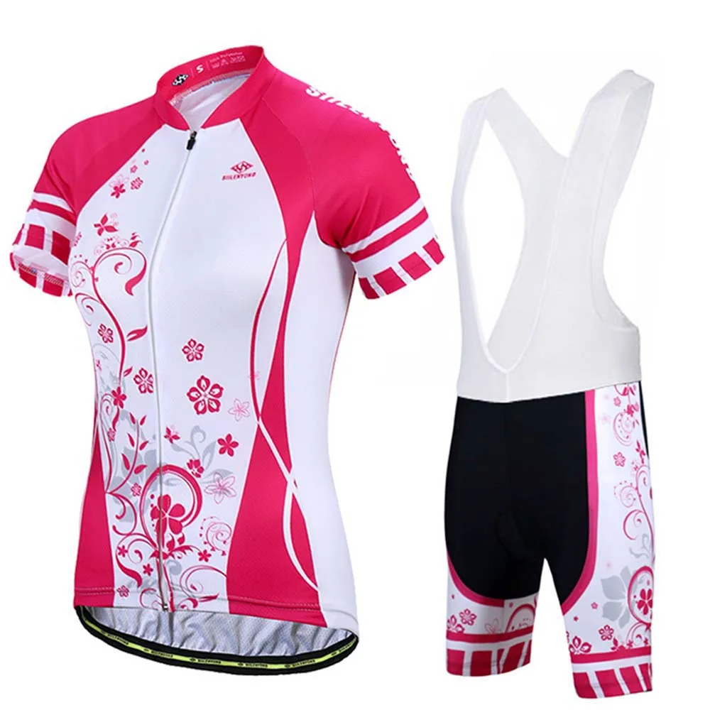 

SIILENYOND Bike Jersey Women Summer Cycling Short Sleeve Quick Dry Breathable Cycling Sportswear Ropa Ciclismo Sets