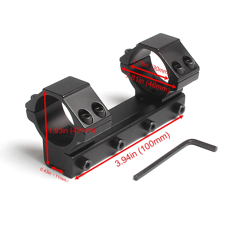 30 MM Double Scope Rings Low Profit Mount For Dovetail Ring 11mm Weaver Rail 100mm Length Hunting Caza Accessories RL2-0026