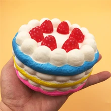 12 шт./партия,, мягкий клубничный торт на день рождения, каваи, медленно поднимающийся, Jumbo Squeeze, игрушки для детей, подарки на день рождения