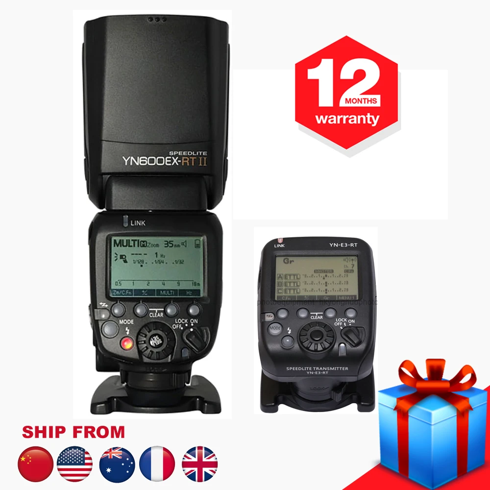

YONGNUO YN600EX-RT II 2.4G Wireless HSS Master Speedlite Flash + YN-E3-RT II TTL Flash Trigger for Canon 650D 700D 1100D 1200D
