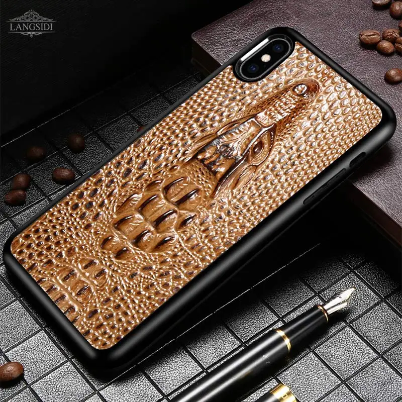 

Genuine Leather 3D for iphone 7 case All-inclusive seismic design for iphone 8plus coque X XSmax XR phone caes Luxury alligator