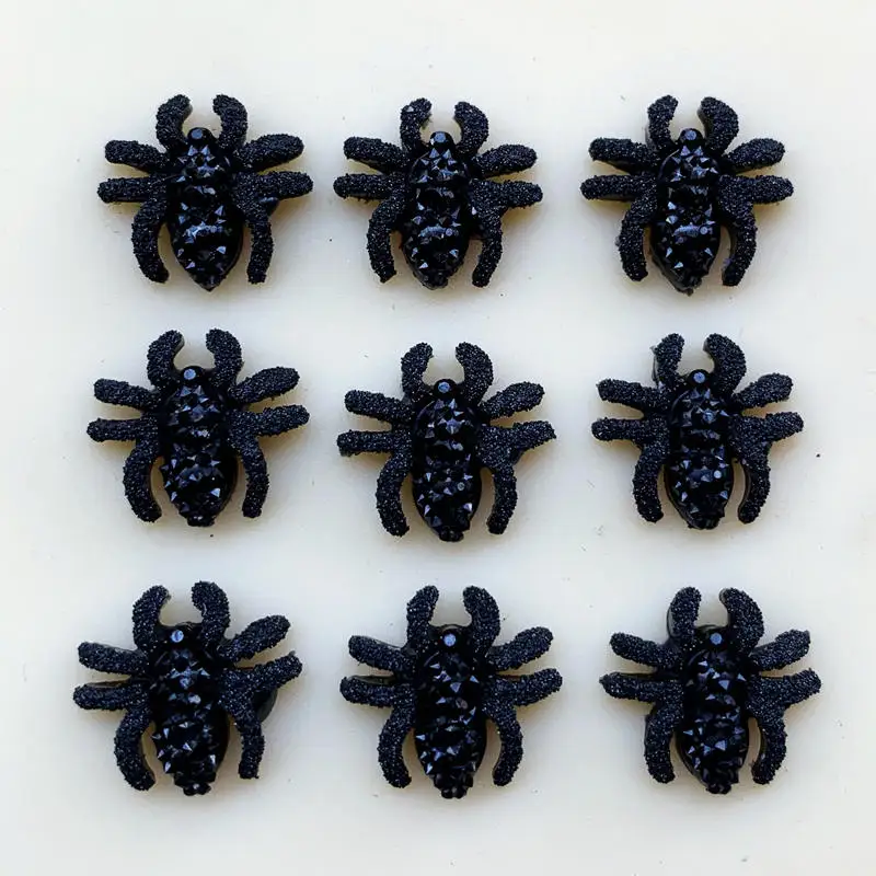 

Black FlatBack Resin Spider Halloween Decoration Festival Supplies Prank Toys Decoration Realistic Prop Hot Sale 13mm 90pcs-B706