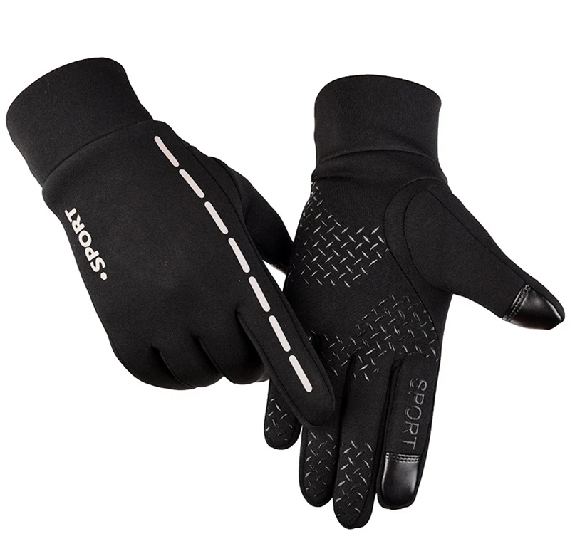 Светоотражающие уличные Верховые перчатки теплые бархатные перчатки для сенсорного экрана водонепроницаемые и ветрозащитные утолщенные велосипедные перчатки