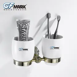 GFmark античный двойной подстаканник с керамической чашкой медное основание Badkamer аксессуары настенный гобелен вмятин подстаканник для