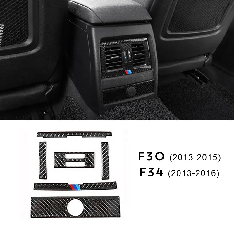 Внутренняя Центральная панель управления, декоративные полоски из углеродного волокна, автомобильные наклейки для BMW F30 F32 F34 2013-, аксессуары