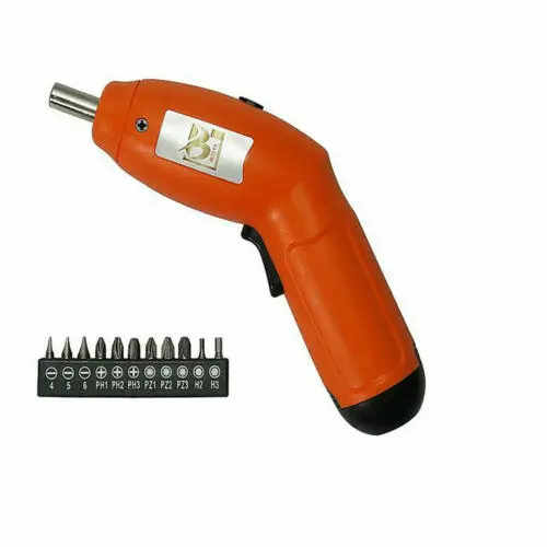 6V Electric Battery Powered Cordless Screwdriver Drill Bit Tool with 11 Screws