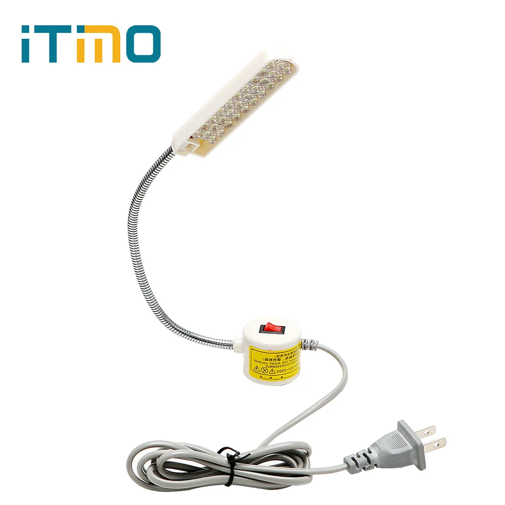 

iTimo Portable Lighting AC110V 250V Magnetic Mounting Base Gooseneck Lamp LED Light 30 LEDs Sewing Machine Light US Plug