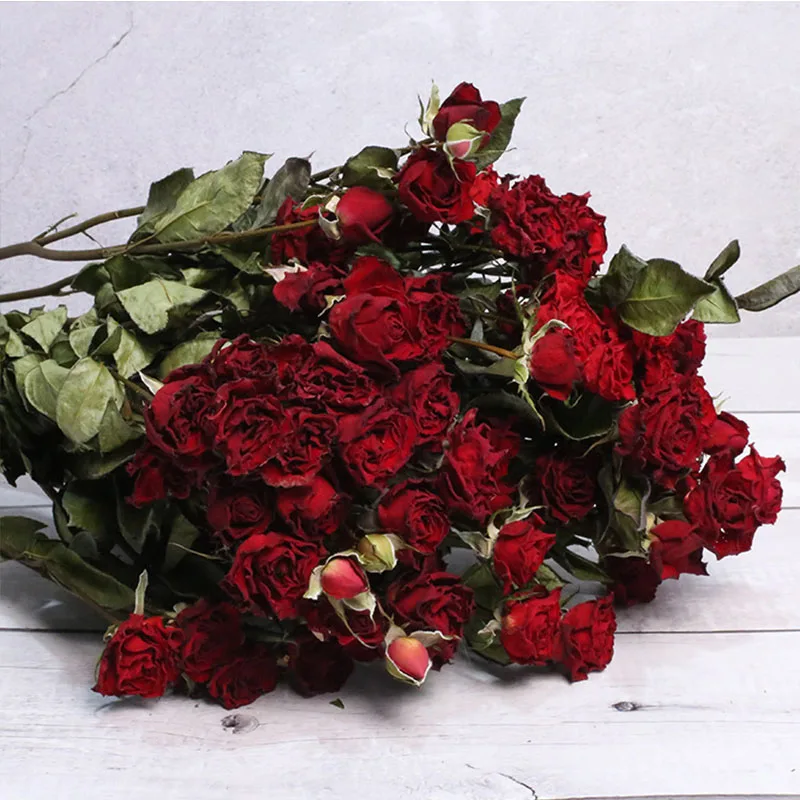 Натуральный сушеный цветочный букет из роз для свадьбы, Рождества, семейные вечерние украшения, украшение дома, Цветочная композиция - Цвет: D