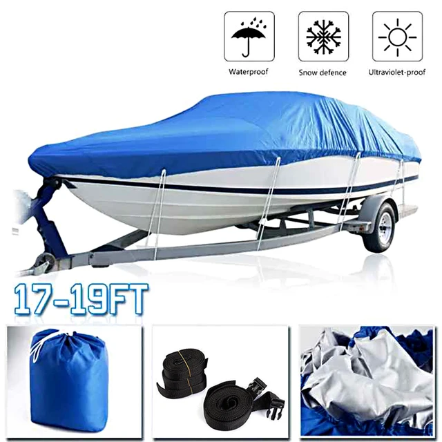 Boat Cover Waterproof Silver Reflective Fit V-HULL Fishing Boat