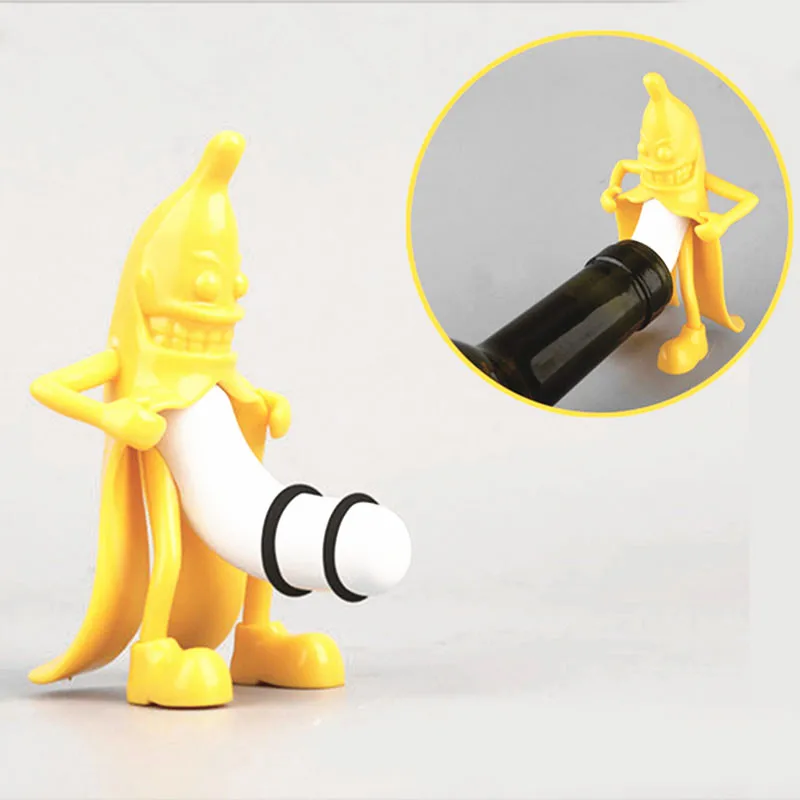 Creative Funny Mr.Banana Soda Wine Bottle Stopper Bar Tools Wine Cork